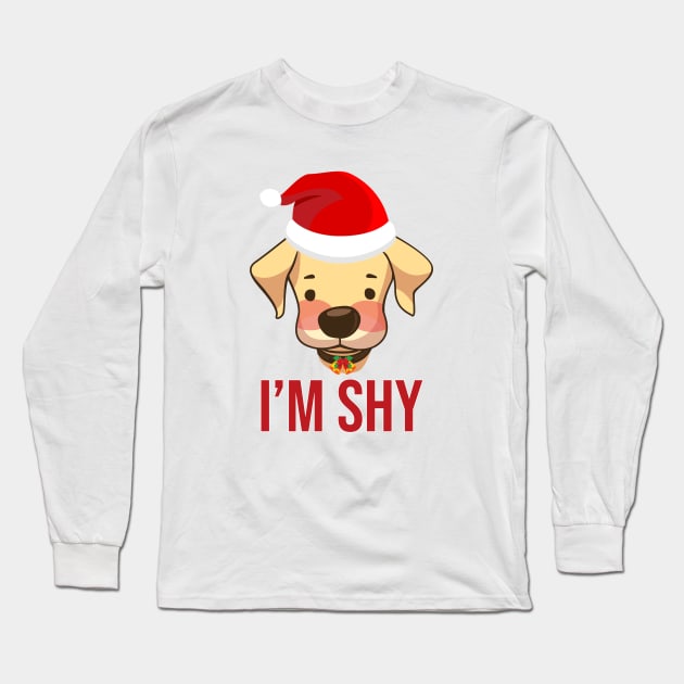 Shy Christmas Dog Long Sleeve T-Shirt by anbartshirts